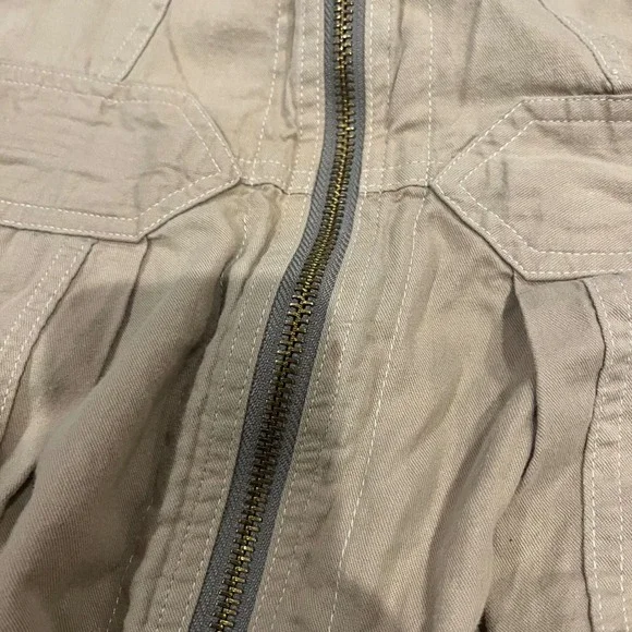 NLST ARMY Cargo Jumpsuit Utility One Piece Khaki Sleeveless Zipper Size XS - Picture 6 of 10